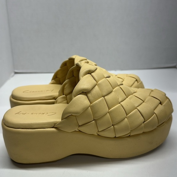 Sam Edelman Circus NY Julieta Clog Mules Platform Open Shoes Quilted Yellow 6.5 - Picture 2 of 8